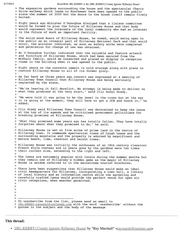 Conty Ignors %22Killarney House%223